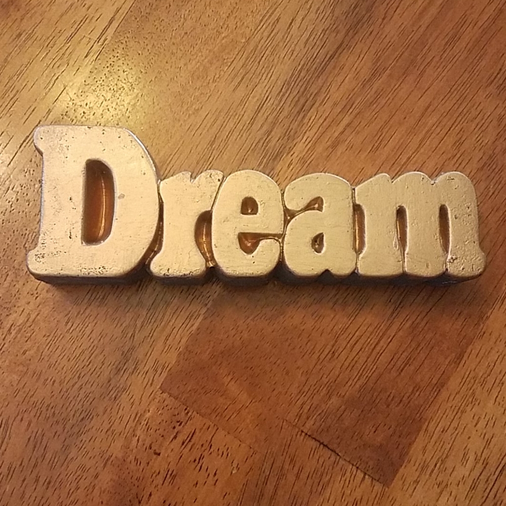 "Dream"Gold Paperweight Desk Decor